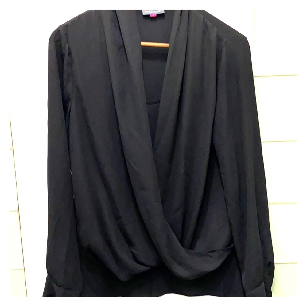 Vince Camuto long sleeve blouse with wrap front